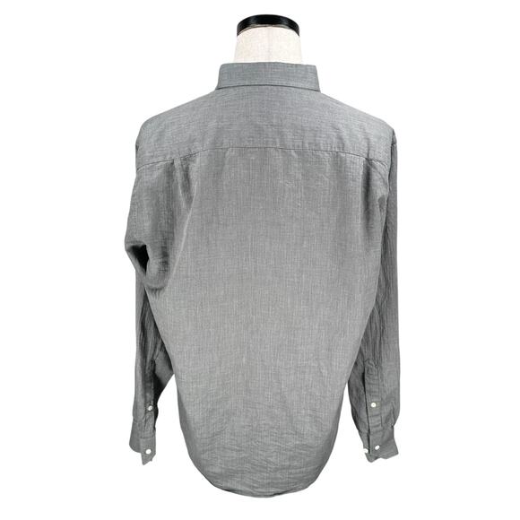Peter Millar Crown Crafted Fleece Finish Shirt Men's XL Gray Long Sleeve Button - Picture 5 of 10